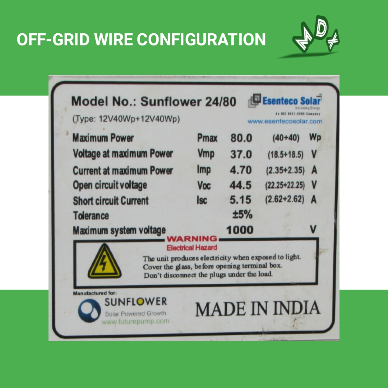 OFF-GRID WIRE CONFIGURATION 
